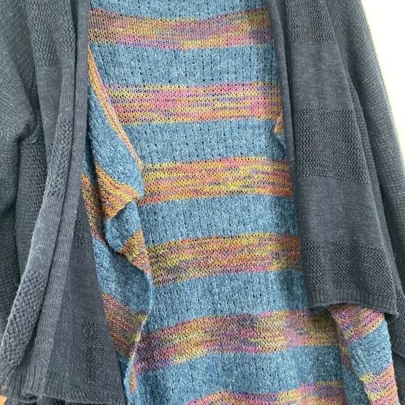 Anthropologie Fiets Voor Long‎ Waterfall Open Front Cardigan Alpaca Wool Navy S - Picture 2 of 13